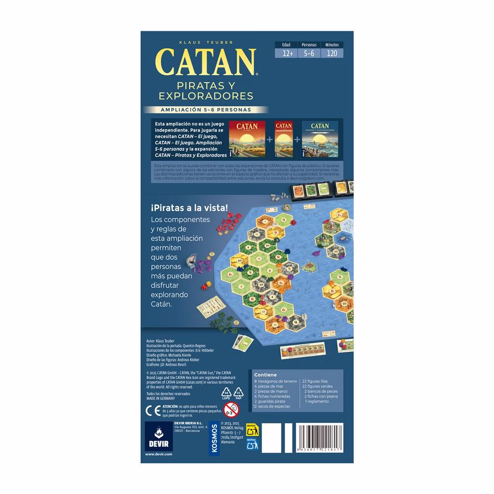 DEVIR CATAN PIRATAS Y EXPLORADORES 5 - 6 JUGADORES - Imagen 3