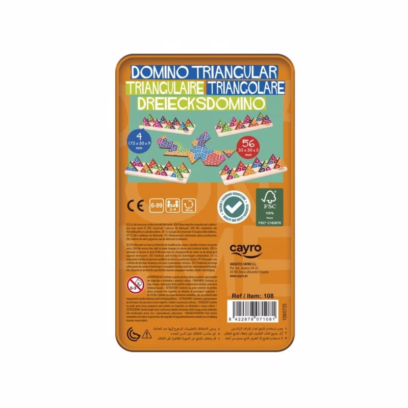 DOMINO TRIANGULAR CAJA DE METAL FSC 100% - Imagen 4