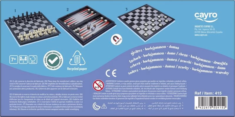 AJEDREZ - DAMAS - BACKGAMMON MAGNÉTICO - Imagen 5