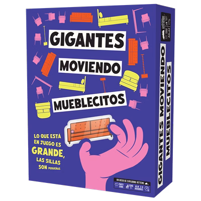 Juego de mesa gigantes moviendo mueblecitos